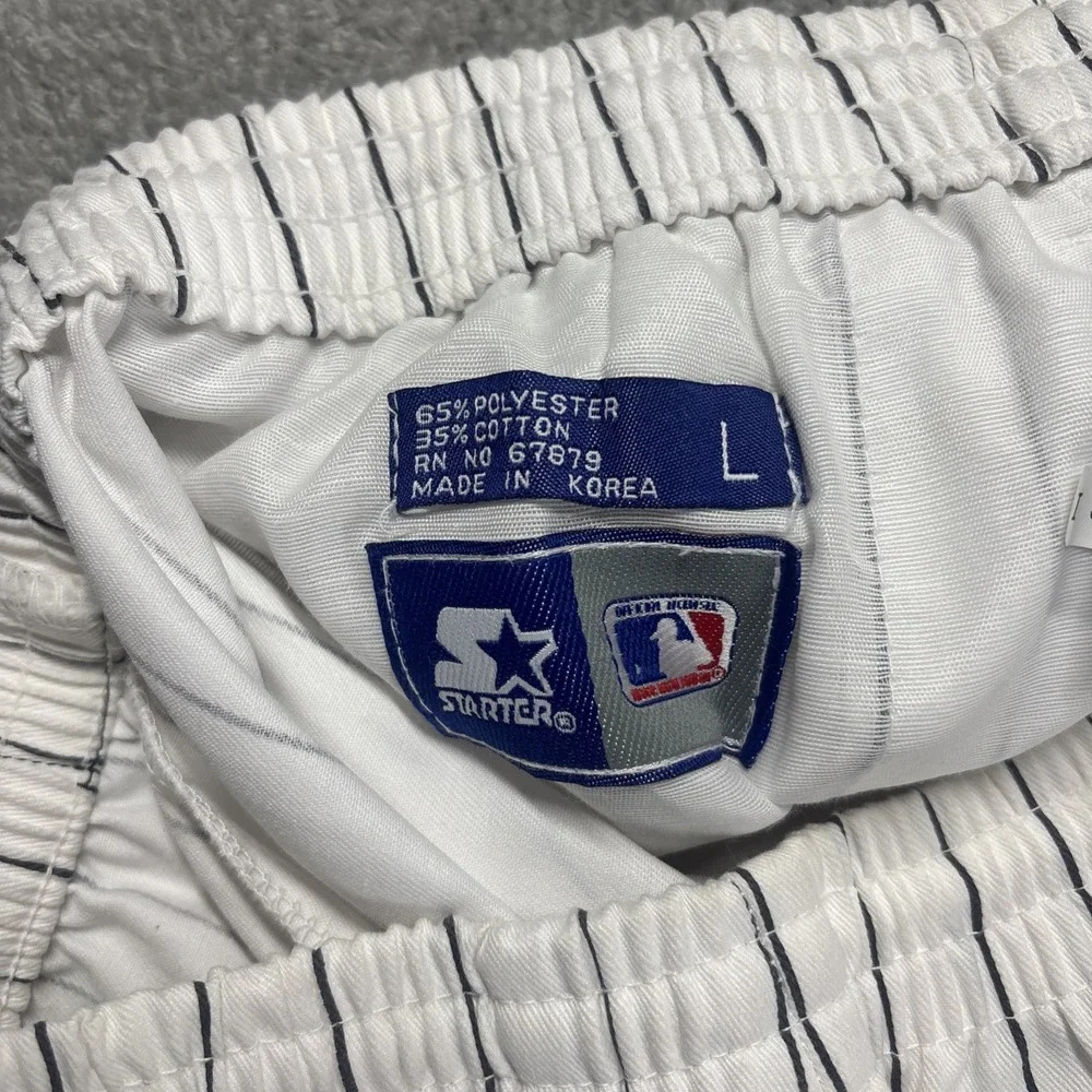 Rare Vintage Starter Colorado Rockies Shorts CR MLB White Pinstripes Size‎ L
